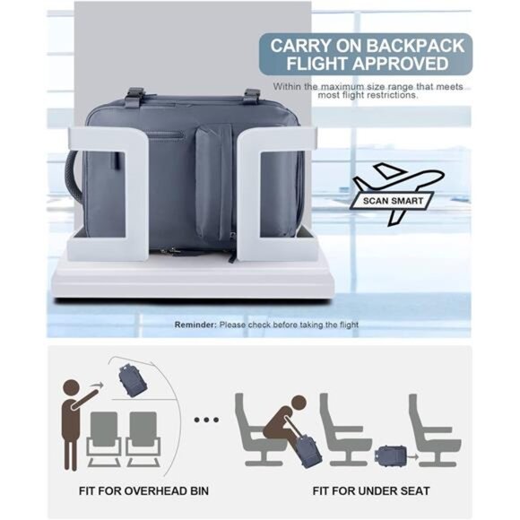 Large Travel Backpack Bag for Women Men,Carry on Backpack,17 Inch Laptop Bag - Picture 3 of 7